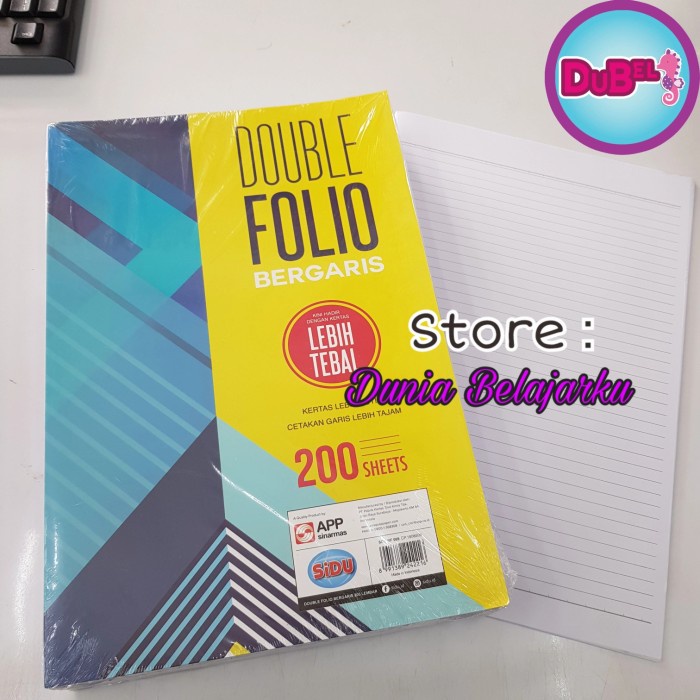 

pintar- Kertas Folio Bergaris Sidu 200 Lbr Double Folio Tebal 70 Gsm