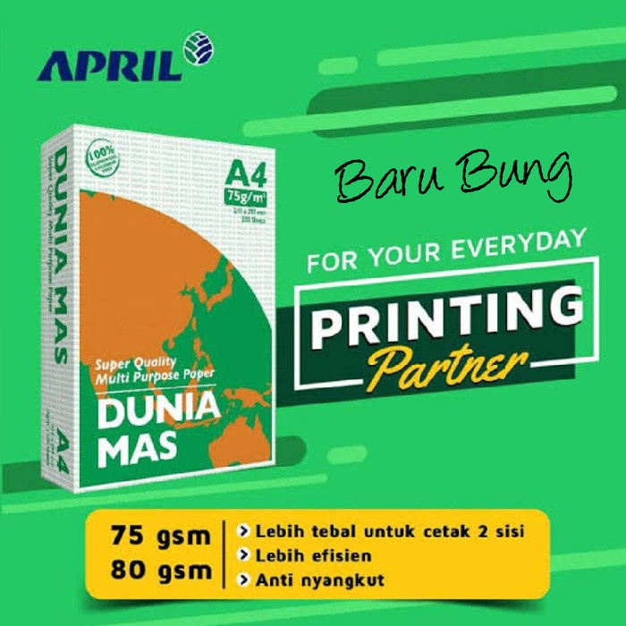 

pintar- Kertas Dunia Mas A4 75gr / Kertas HVS A4 75 gsm 1 Rim ( 500 lembar )