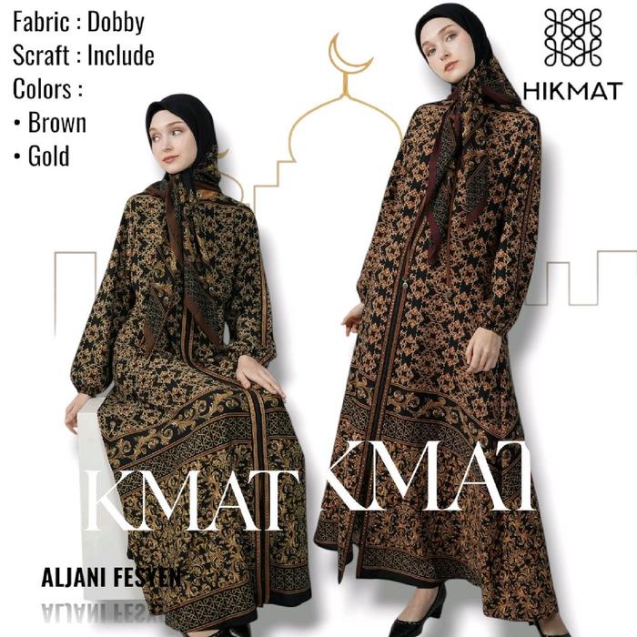 Abaya Hikmat Fashion Original A8847-08 / Gamis Gold Muslim