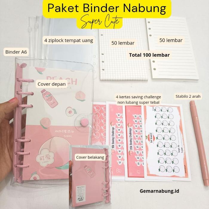 

pintar- Paket Binder keuangan nabung A6 super cute isi 100 lembar