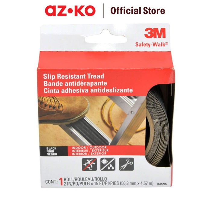 

pintar- AZKO 3m Safety Walk Hard Grit 5 Cmx4.5 Mtr - Hitam