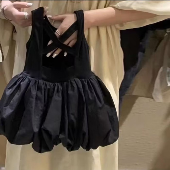 [MR.GABOR] DRESS HITAM LUCU ANAK PEREMPUAN 1 - 5 TAHUN / BALL GOWN MINI DRESS / BUBU DRESS