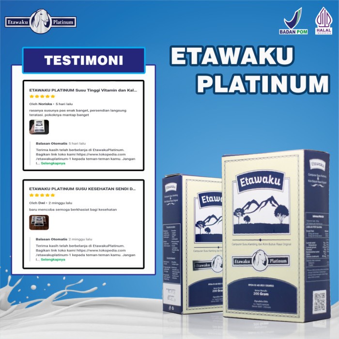 

BARANG TERLARIS Paket 5 Box Etawaku Platinum - Original Asli Bubuk Kambing Etawa