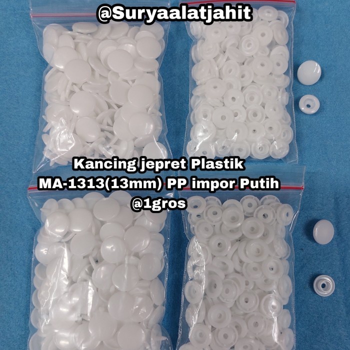 

Kancing Snap Plastik MA-1313 /13mm PP impor (1bks+/-144pcs set)