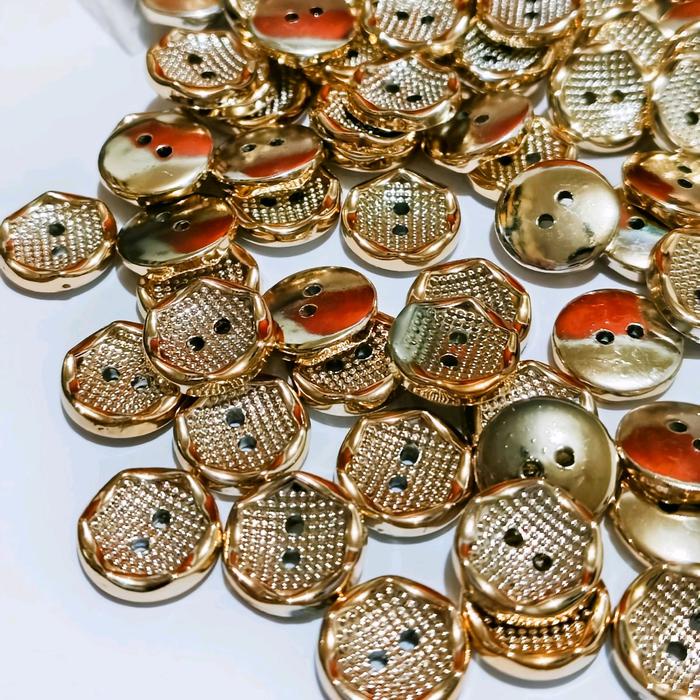 

100pcs kancing motif titik full gold 15mm Aksesoris