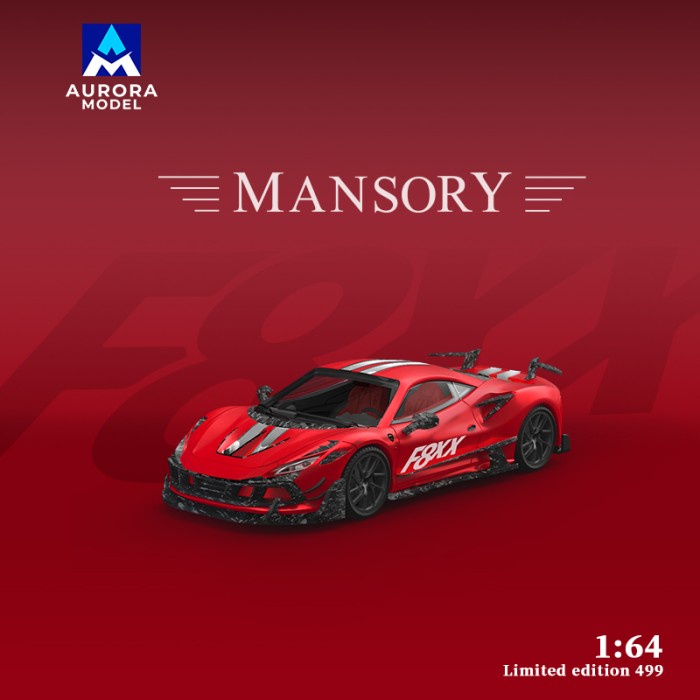 Aurora Model 1:64 Mansory Modified Ferrari F8XX Red Carbon Parts Limited