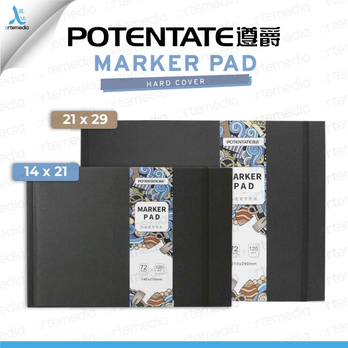 

pintar- Buku Sketsa Potentate Marker Pad A5 Hard Cover Sketchbook