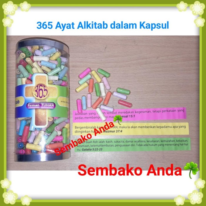 

365 Ayat Hafalan Alkitab dalam Kapsul. Firman Tuhan. Words of God. God's Word. 365 Bible Verses in