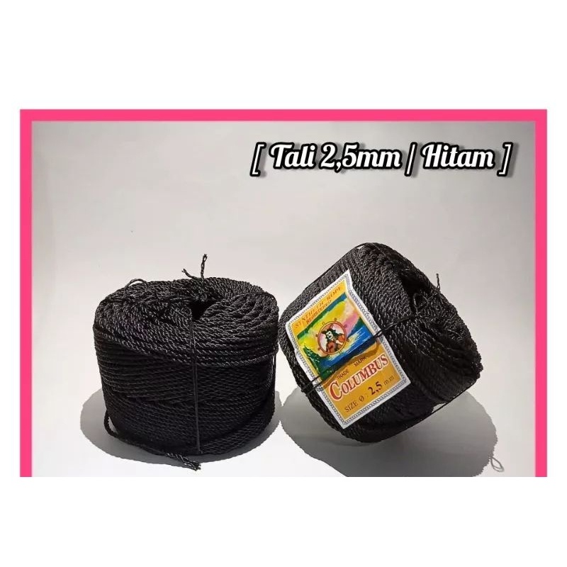 TALI TAMBANG 2,5MM HITAM /TALI TAMPAR SATU ROL