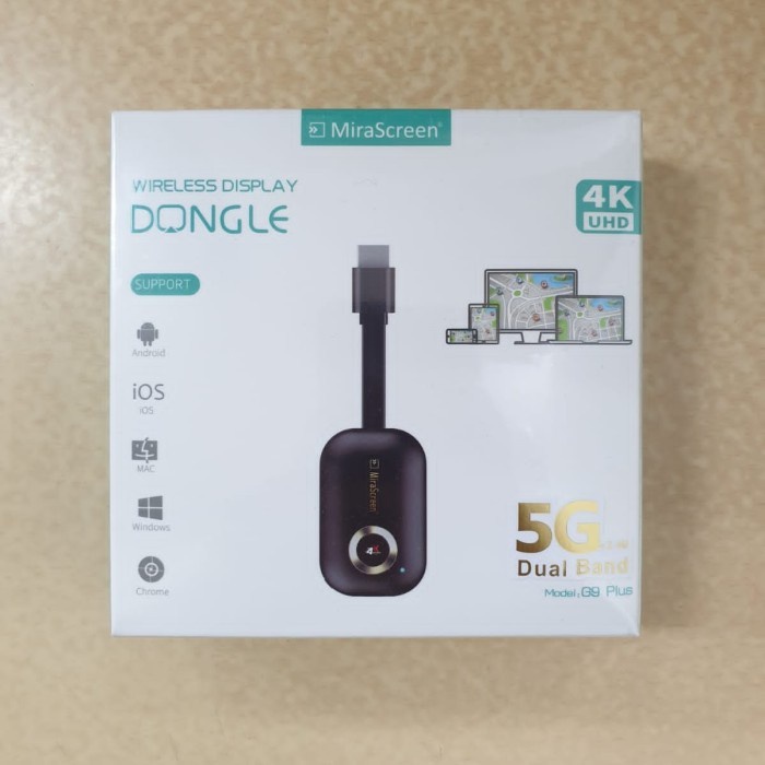 Mirascreen G9 Plus 5G+2.4G Wireless Display Dongle HDMI Mirroring Cast
