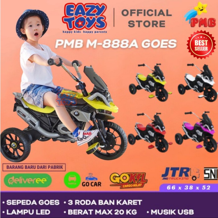 Sepeda Anak Roda 3 Tricycle M888A Dan Motor Aki Anak Pmb Type R M888