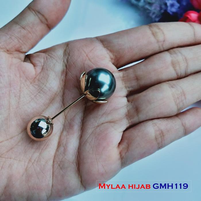 EJ840 Grosir Tuspin Pearl Abu Tua / Tuspin Mutiara Pearl / Fashion Wanita FREE ONGKIR