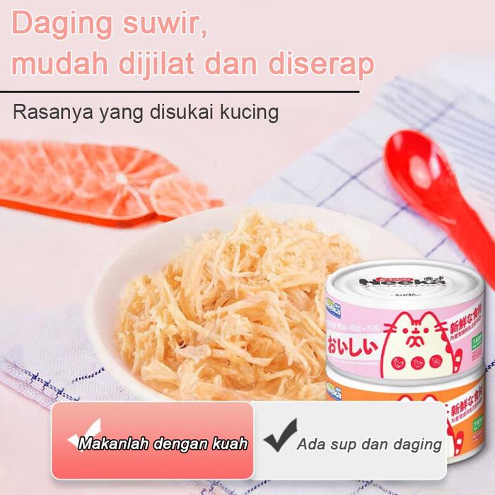 

OBRAL Neeka Makanan Basah Kucing 85G Mousse Kaleng Makanan Basah Kucing Sup Milkshake Hidrasi Daging