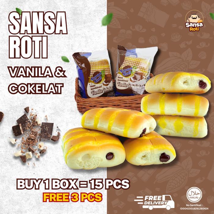 

DISKON Roti Kombinasi Vanilla & Cokelat - Makanan Ringan Sansa Roti Rasa Coklat dan Vanila yang