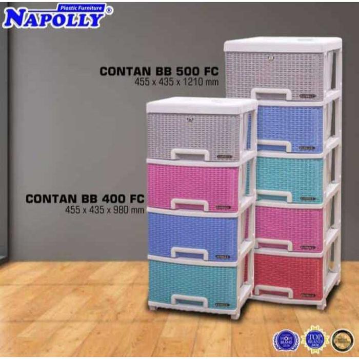 READY STOK! LEMARI PLASTIK NAPOLLY CONTAN-BB 500 LEMARI PLASTIK 5 SUSUN LACI