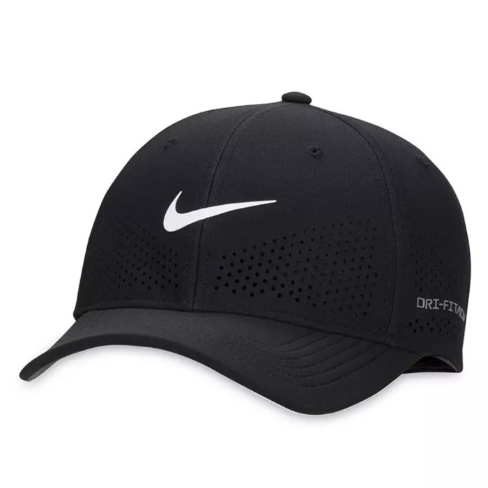 PROMO (100% ORIGINAL) Nike Dri-FIT ADV Rise Structured SwooshFlex Cap Black White Sports Topi