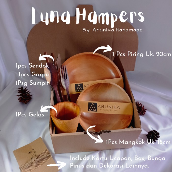 

party- luna hampers alat makan kayu hadiah / kado pernikahan / ulang tahun