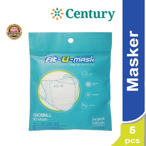 Fit U Mask Duckbill 3D Surgical Mask Isi 5 Sacsheet/ Masker Wajah / Perawatan Diri