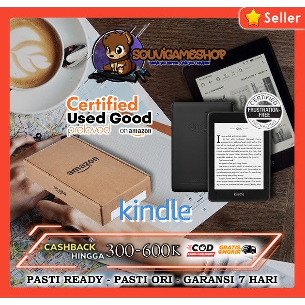 TerLengkapDong- PROMO! Amazon Kindle Paperwhite 3 7th Gen E-Reader 4GB Preloved 300ppi without Ads