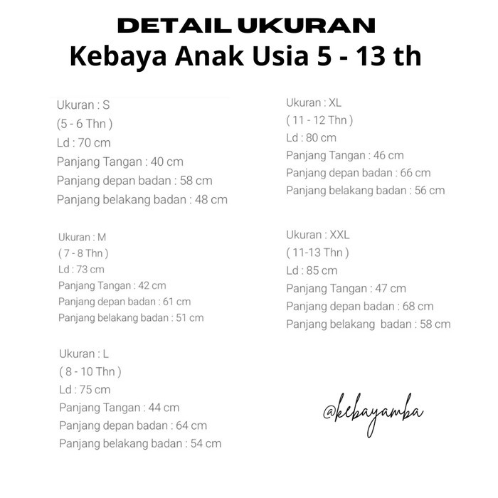 Baju Kebaya Anak Kutu Baru Bordir