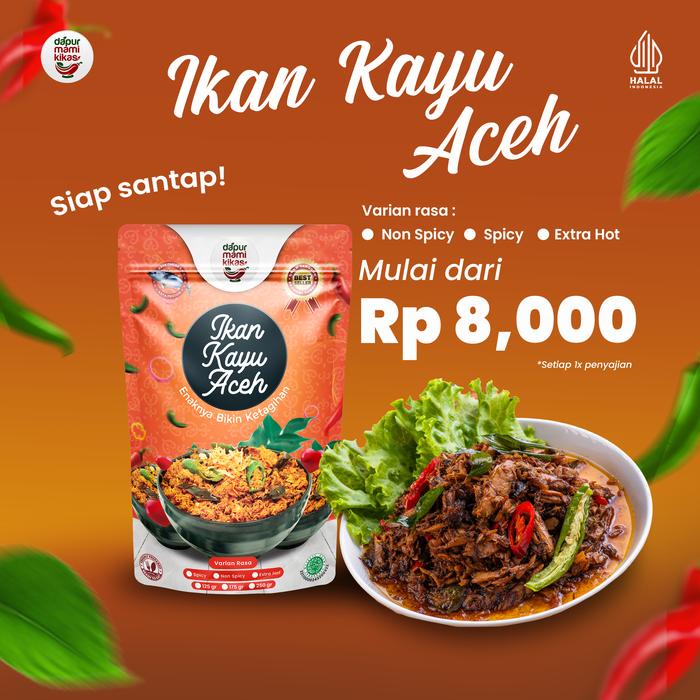 

TQ194 DapurMamiKikas - Ikan Kayu Bumbu Khas Aceh - Makanan Instan Khas Aceh - Ikan Kayu 80g BIG SALE