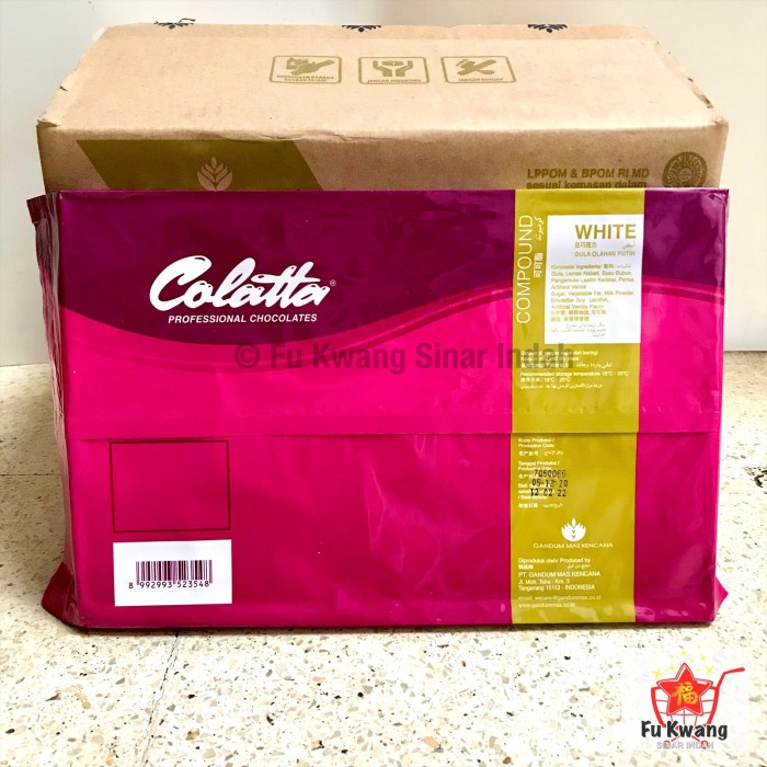 

Lezat- Colatta White Chocolate Compound Cokelat Coklat Putih Blok Batang 1 KG