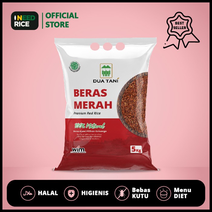 

Lezat- Beras Merah Dua Tani 5kg- HALAL Cocok Untuk Diet dan Kualitas Premium