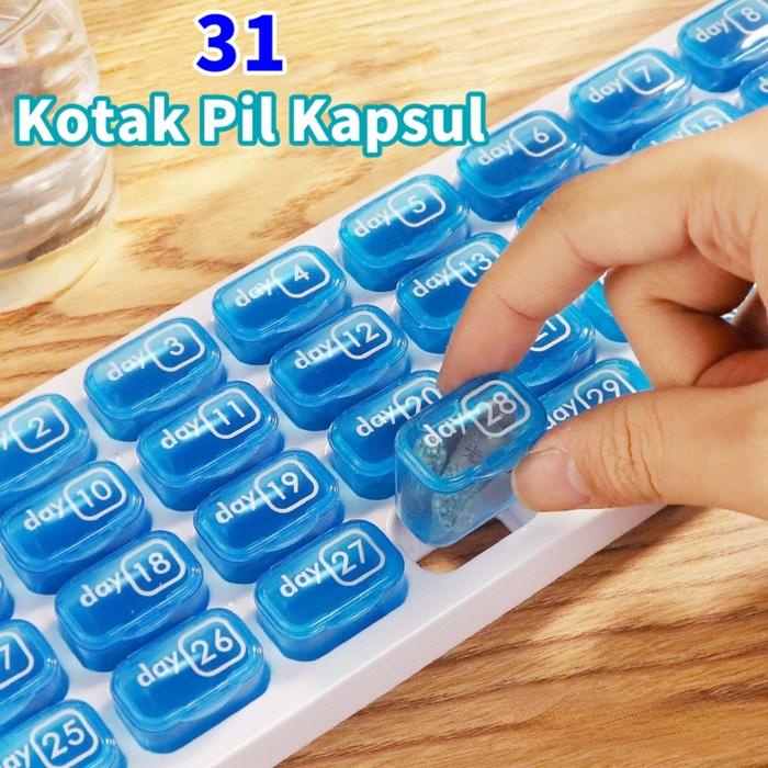 PREMIUM [COD]31 Kotak Pil Kapsul/Kotak Obat 7 Hari Tempat Obat Harian/Kotak Organizer Obat Pil /