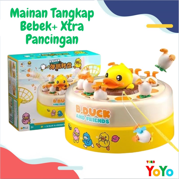 PREMIUM Mainan Tangkap Bebek Loncat Pancingan Anak 2 in 1 Edukasi Pancing Bebek Mancing Ikan
