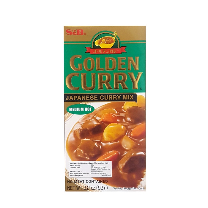 

Lezat- S&B Golden Curry Japanese Mix Medium Hot / Saus Kari 92 Gr