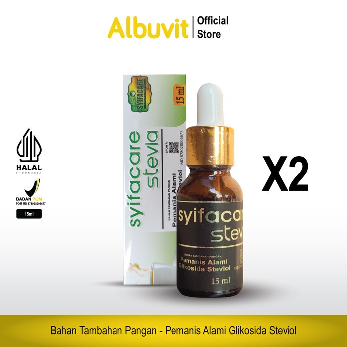 

Lezat- 2 Botol SYIFACARE Stevia Lebih Hemat Pengganti Gula Rendah Kalori