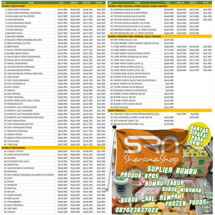 

Lezat- BUMBU TABUR 1 KG RASA TELUR ASIN HALAL KEMASAN ALU ZIP LOCK