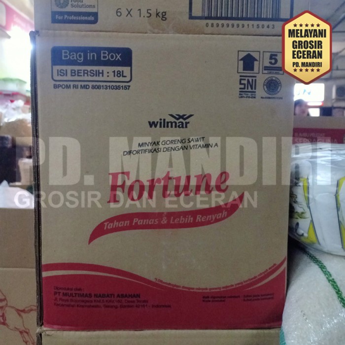 

Lezat- MINYAK GORENG FORTUNE 18L / 18 L / BIB / Bag In Box / Fortune BIB