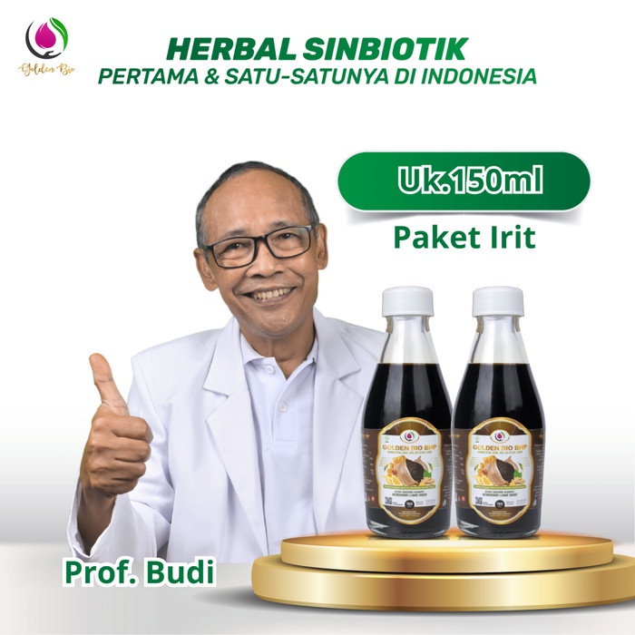 

Golden Bio BHP Paket Irit 2 pcs Ukuran 150ml Herbal Sinbiotik Bawang Hitam