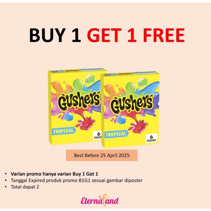 

Super Sour Fruit Gushers - permen aneka rasa impor usa