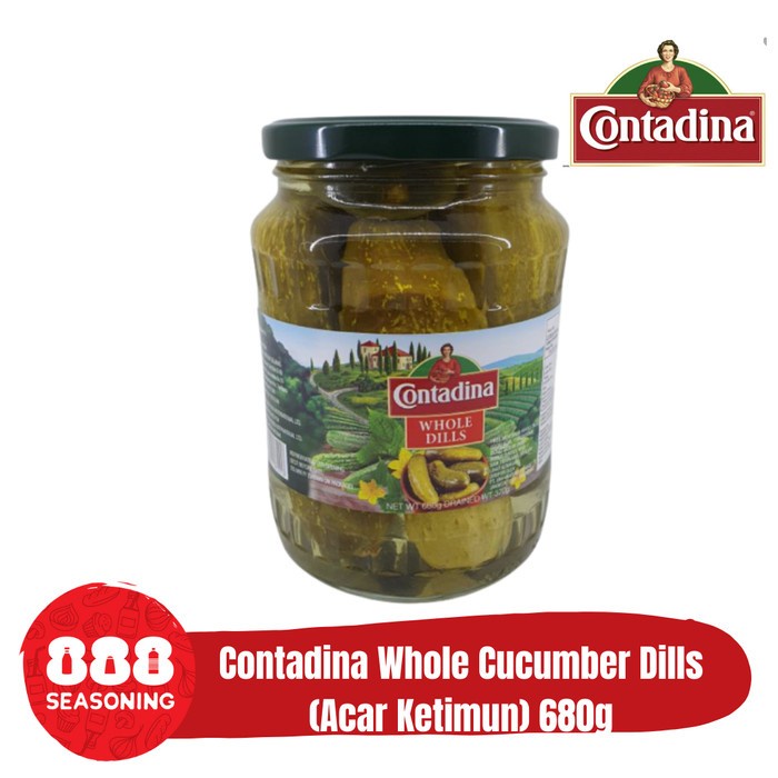 

(GoodSeller) CONTADINA WHOLE CUCUMBER DILLS/ PICKLES (Acar Ketimun) 680g