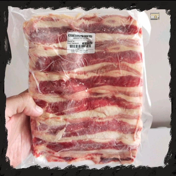 

Lezat- Aus Shortplate /Slice Beef Fat/Yoshinoya Beef/Daging Sapi Slice