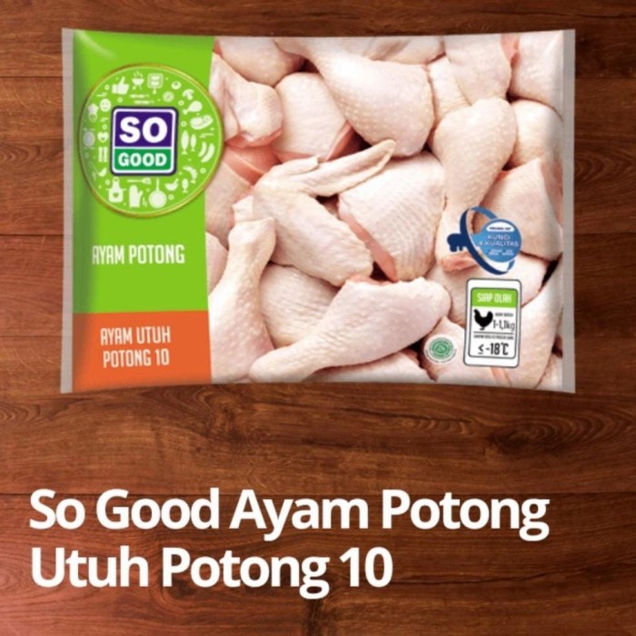 

Lezat- So Good Ayam Utuh Potong 10 uk 1-1,1 kg