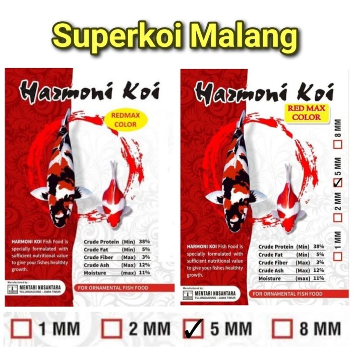 Harmoni Koi 10kg Pakan Koi Red Max Color Warna Growth Ikan Hiroyuki