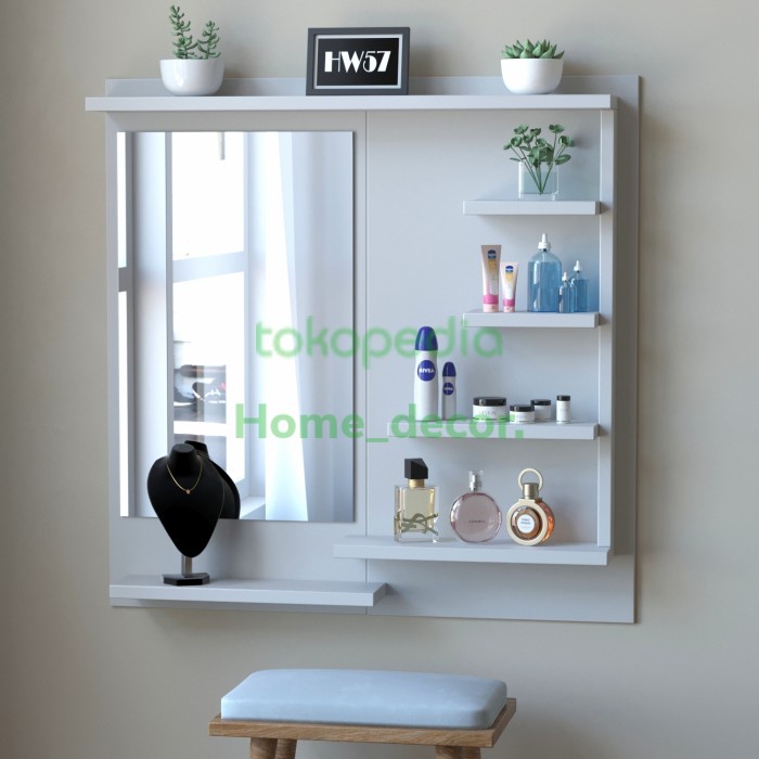 TERPERCAYA Rak Rias Minimalis Dekorasi Dinding Rak Make Up Minimalis Serbaguna