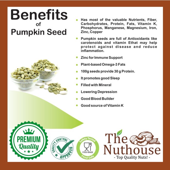 

[dch] - 1kg Pumpkin Seeds Roasted / Biji Labu Kupas Panggang (Oven)