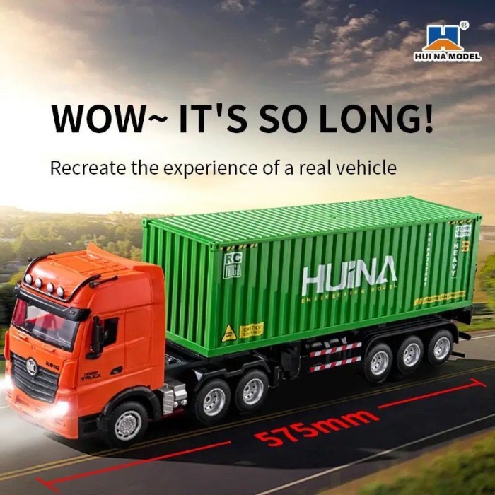 Ready Huina Rc 1317 9Ch Remote Control Container Truck 2.4Ghz