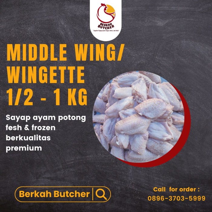 

Lezat- Sayap Ayam Middle - Berkah Butcher