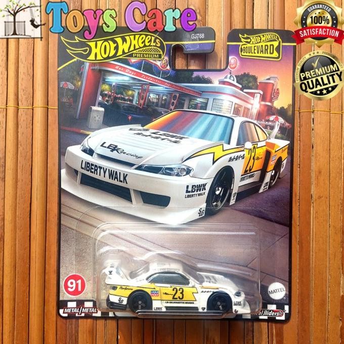 HOTWHEELS PREMIUM BOULEVARD LB SUPER SILHOUETTE NISSAN SILVIA S15 PUTIH