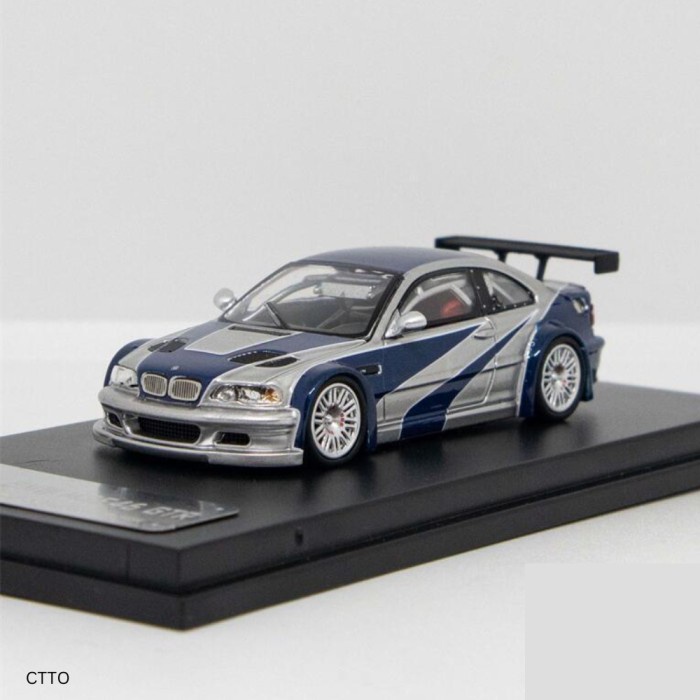 SALE  GHOST PLAYER 1/64 BMW M3 GTR E46 SILVER BLUE READYY