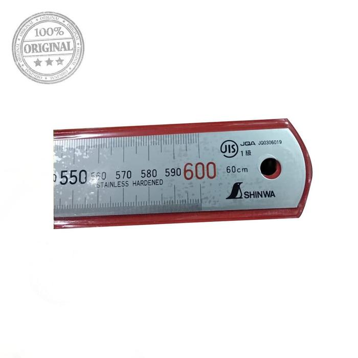 

TERLARIS Shinwa Penggaris Stainless (Rule) Hard Chrome, 60cm H-101E JIS-13021