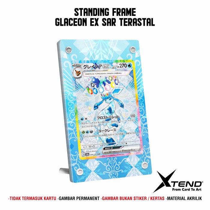 Glaceon Ex Sar Terastal Raw Stand Pigura Figura Akrilik Frame By Xtend Tcg Kartu Pokemon Original