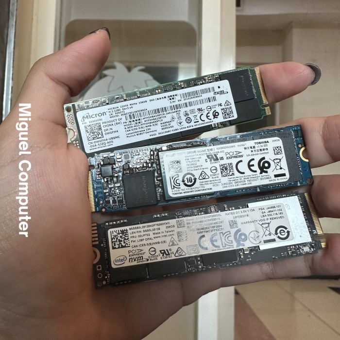 SSD M2 NVME 256GB Micron , intel , toshiba dll bekas copotan laptop *