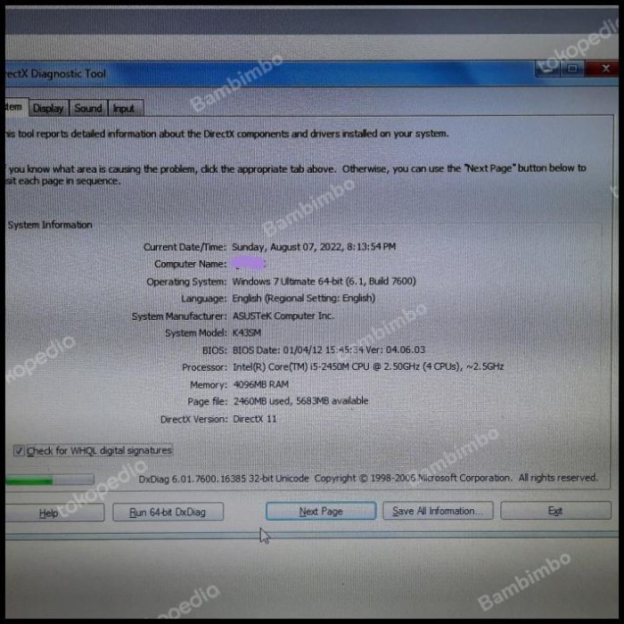 READY GASS Laptop asus A43S core i5 second bekas seken *