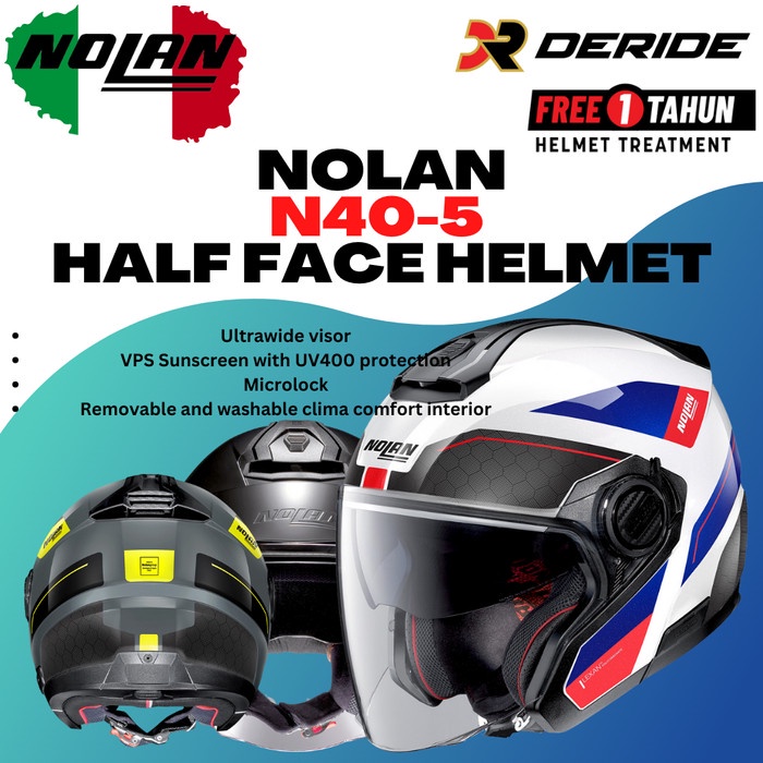Nolan N40-5 N-Com Helm Motor Helm Half Face Sni N405